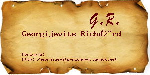 Georgijevits Richárd névjegykártya